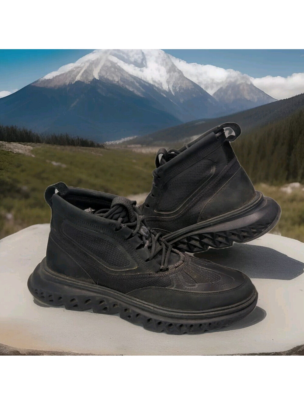 Cole Haan 5.Zerogrand Work Chukka Boots Mens 11 M 45 Black ZEROGRAND HIKING WRK